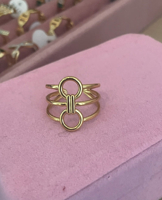 Bague Lily en doré ajustable