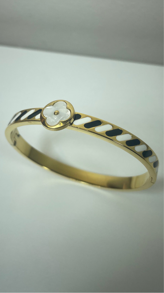 Bracelet Nerium blanc/noir