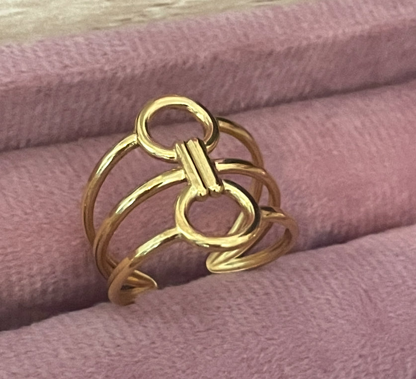 Bague Lily en doré ajustable