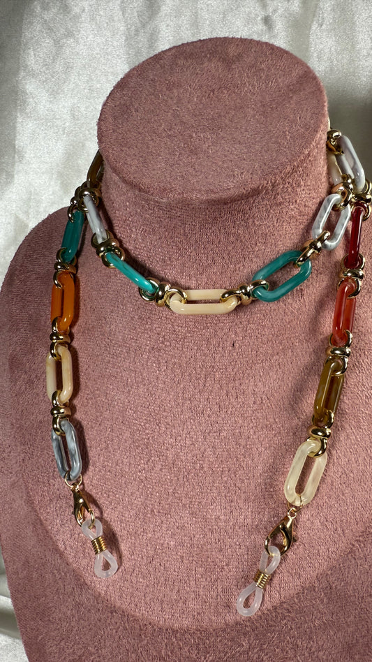 Chaîne lunettes multicolores