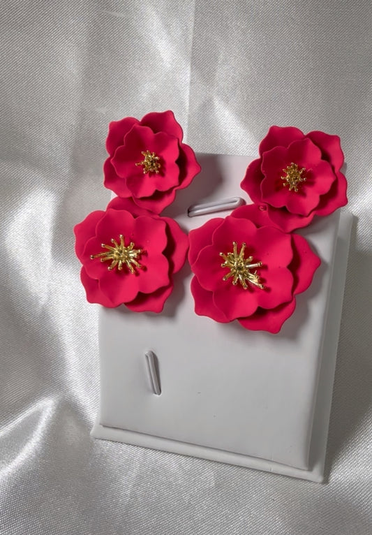 Boucle d’oreille en fleurs pendantes