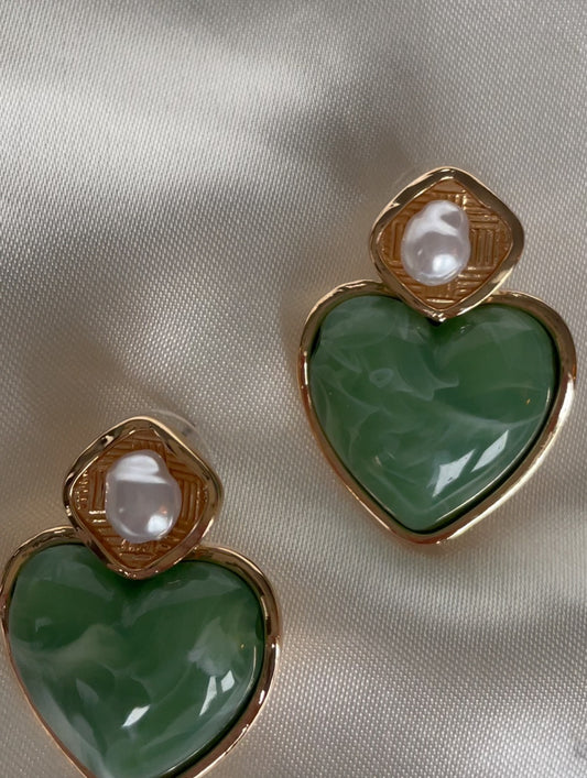 Boucles d’oreilles vert sauge