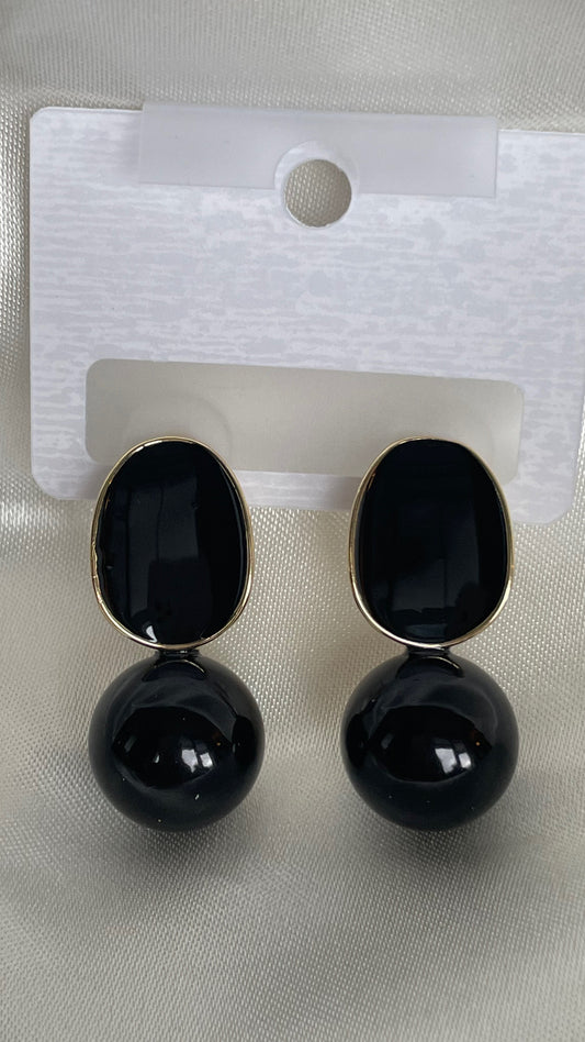 Boucle d’oreille Olive noir