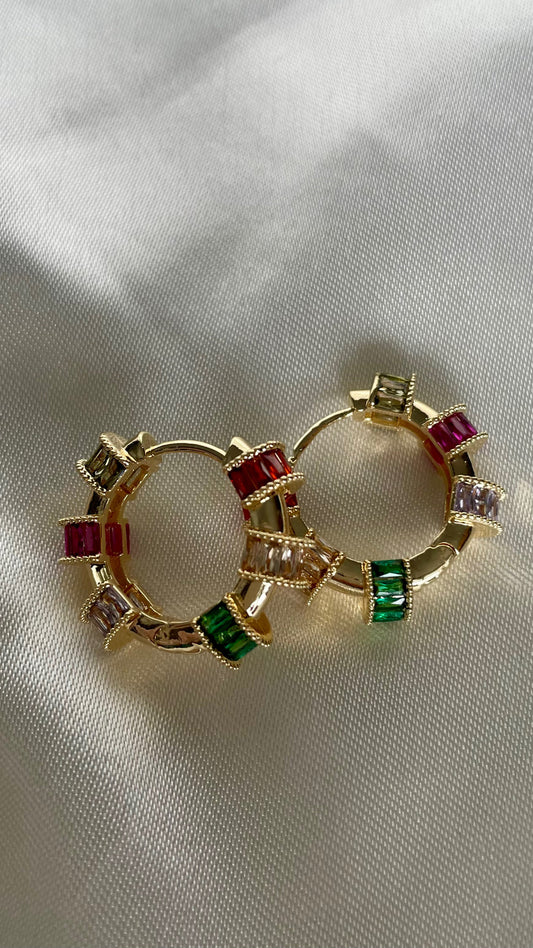 Boucles d’oreilles créole en couleur
