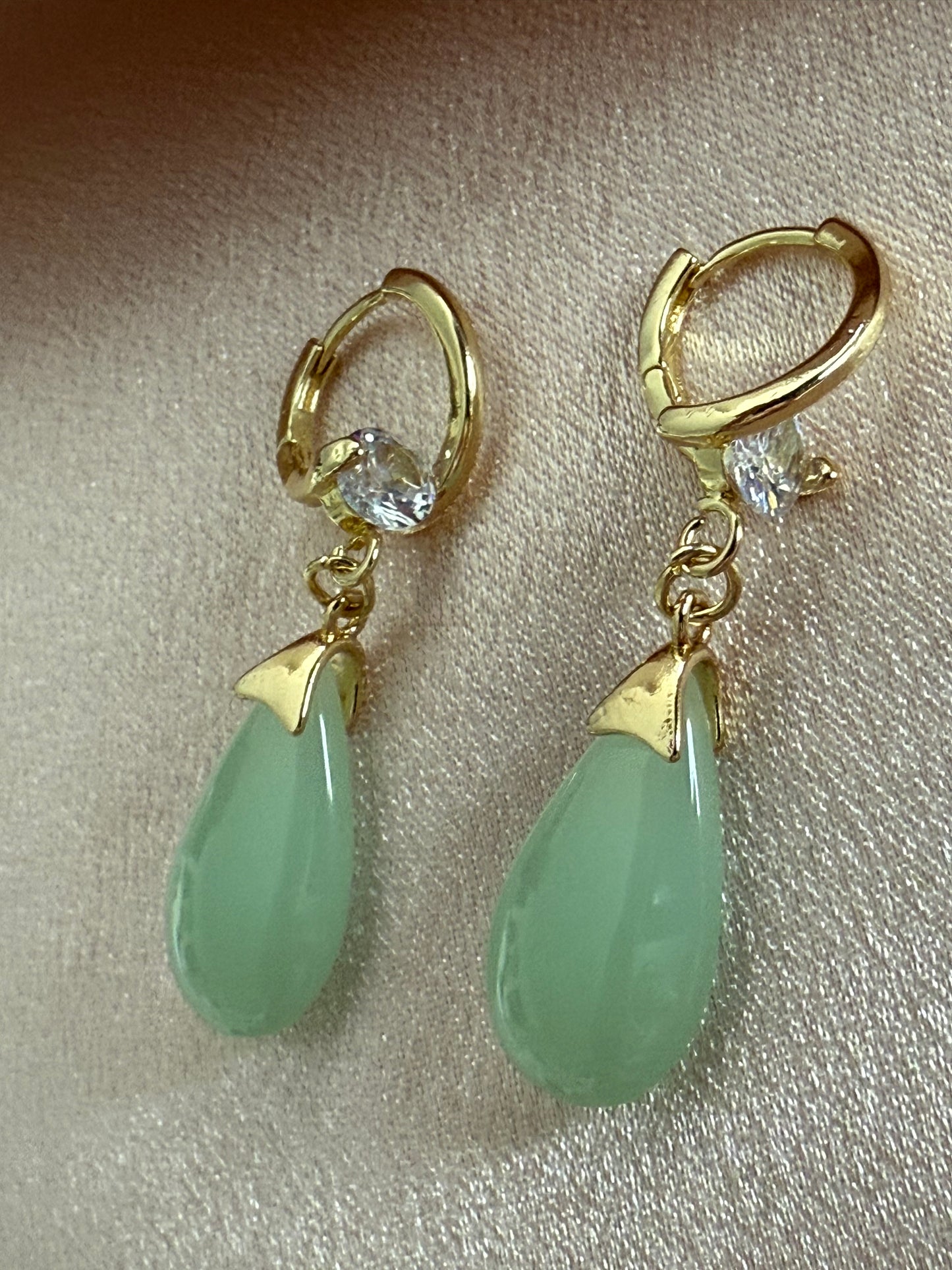 Boucles d’oreilles menthe