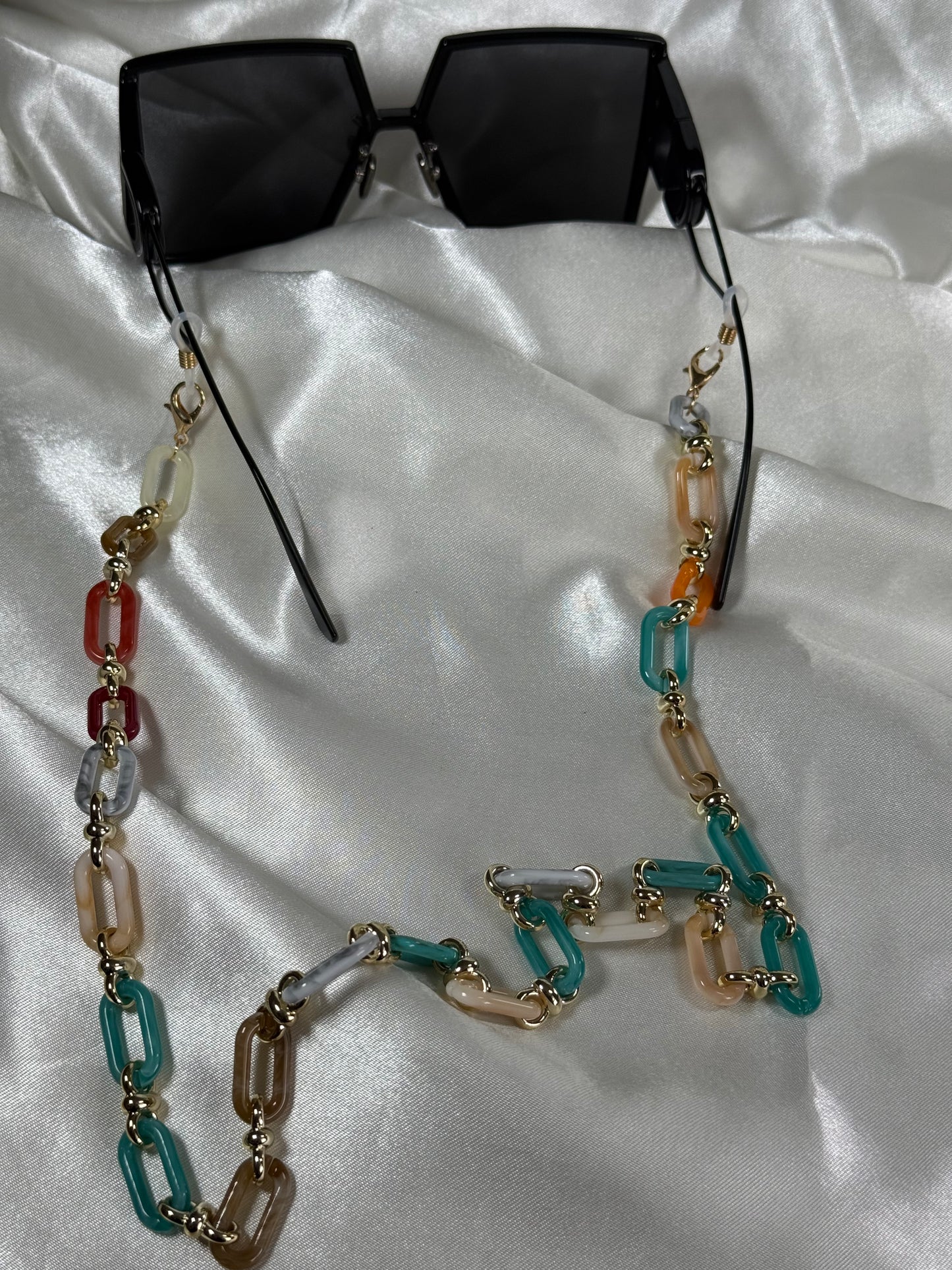 Chaîne lunettes multicolores