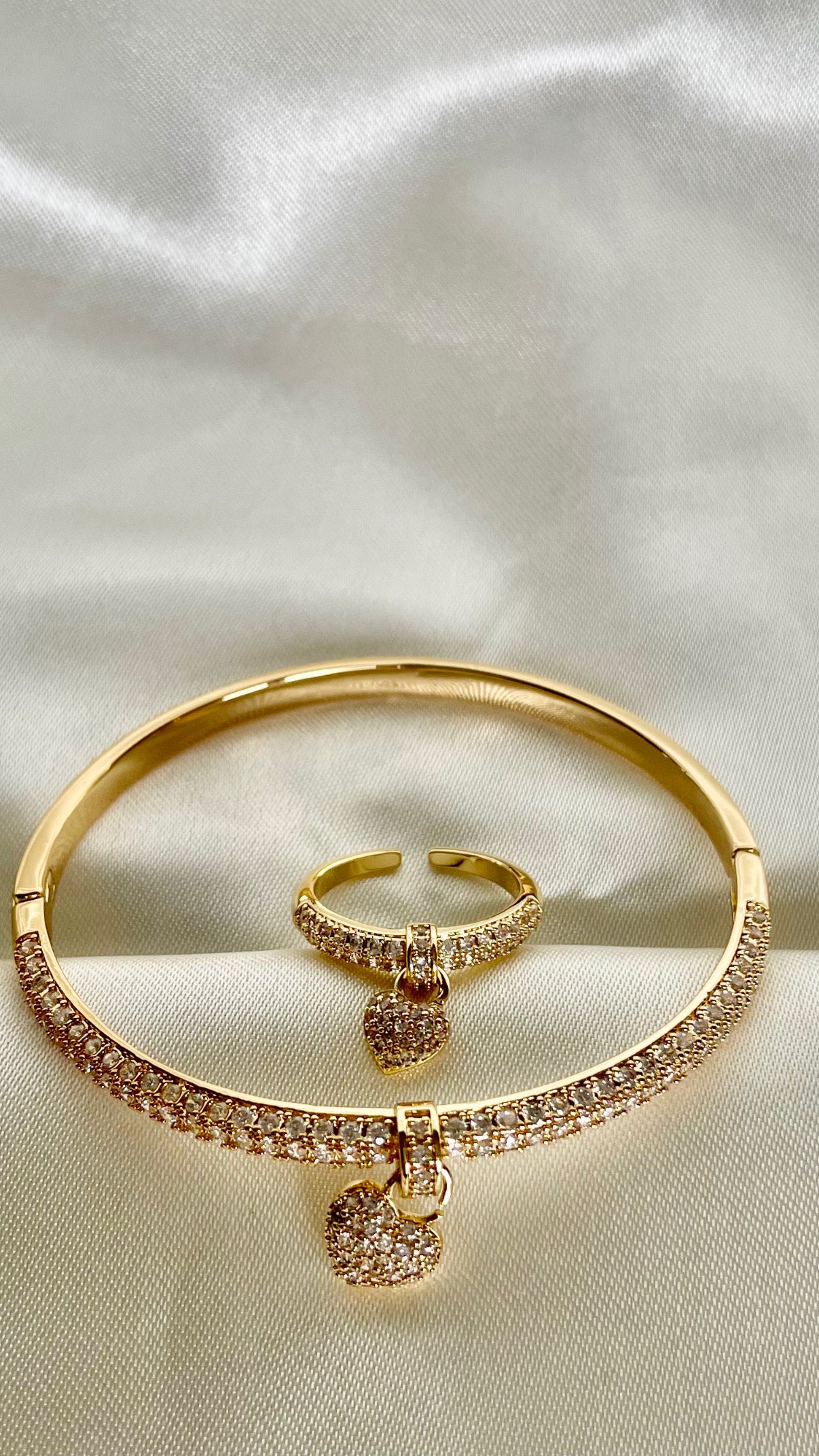 Ensemble bracelet / bague doré