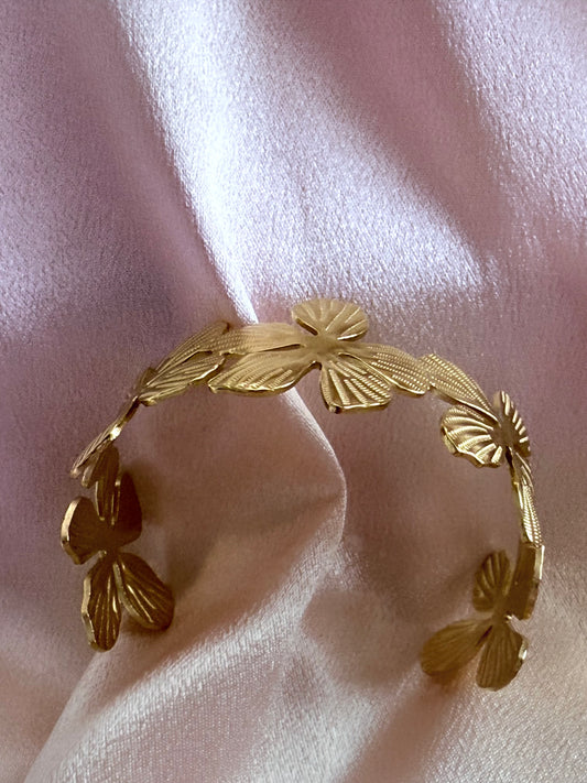 Bracelet fleur dorée